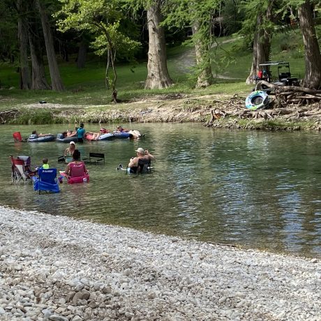 tubers going down river