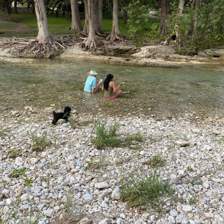 sitting in the water