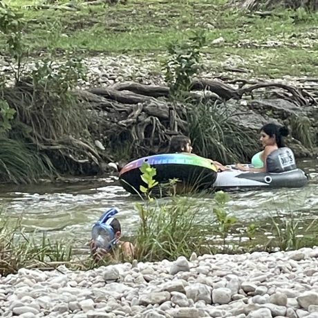 tubers going down river