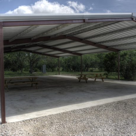 Outdoor seating under pavilion