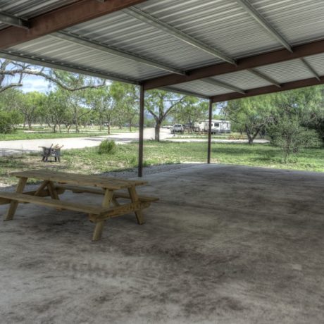 Outdoor seating under pavilion
